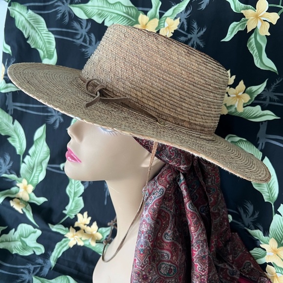 Tula Natural Straw Hat with Brown Accent - Picture 1 of 5